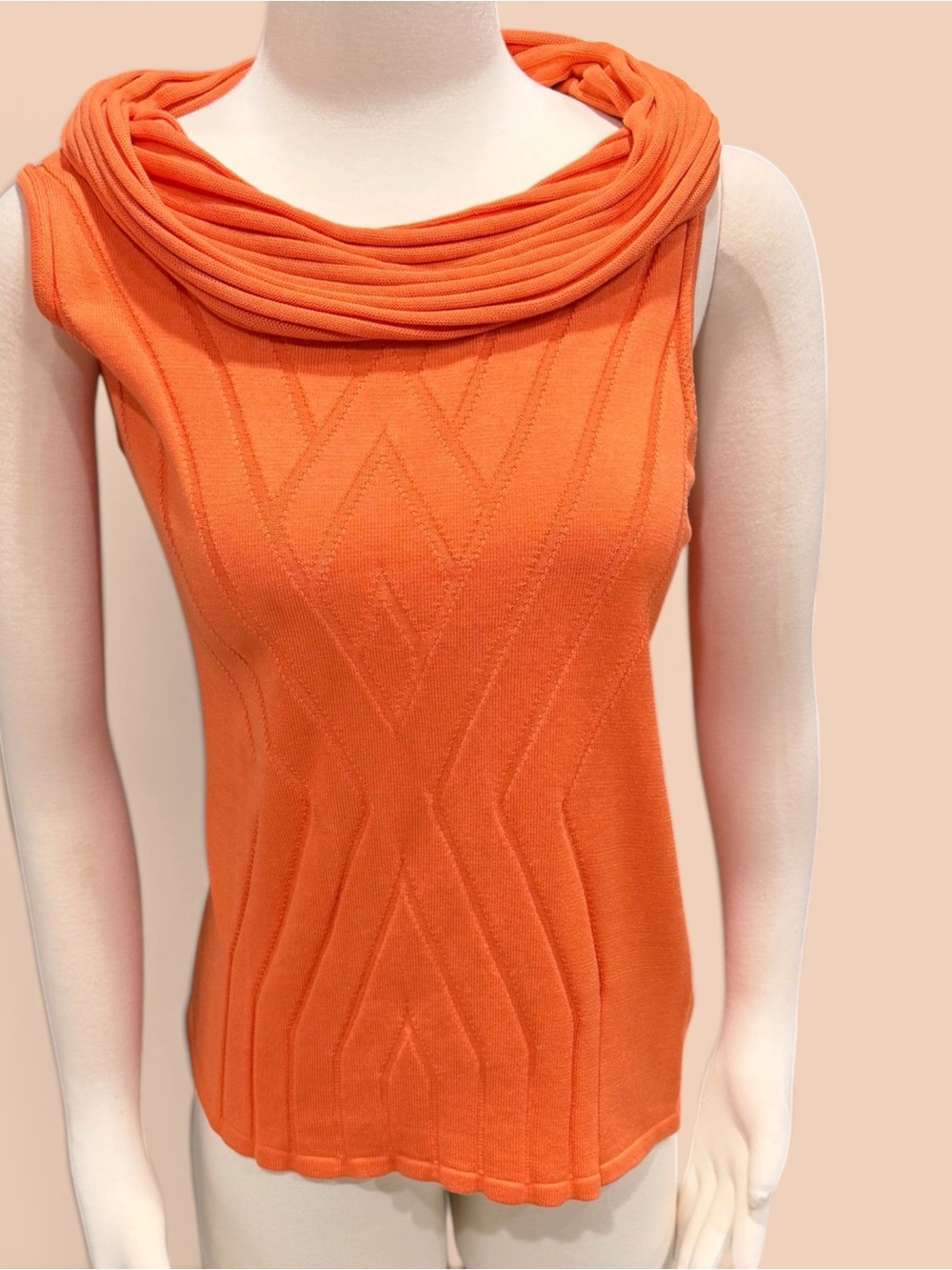 ANTONIO MELANI Sleeveless Cowl Neck Sweater - Orange